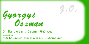 gyorgyi ossman business card